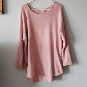 Michael Kors Light Pink Salmon Zipper Sweater 1X